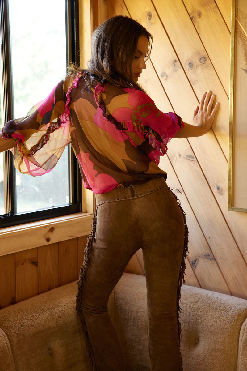 A New Day For Love Silk Blouse - Bold Floral - Chasing Unicorns