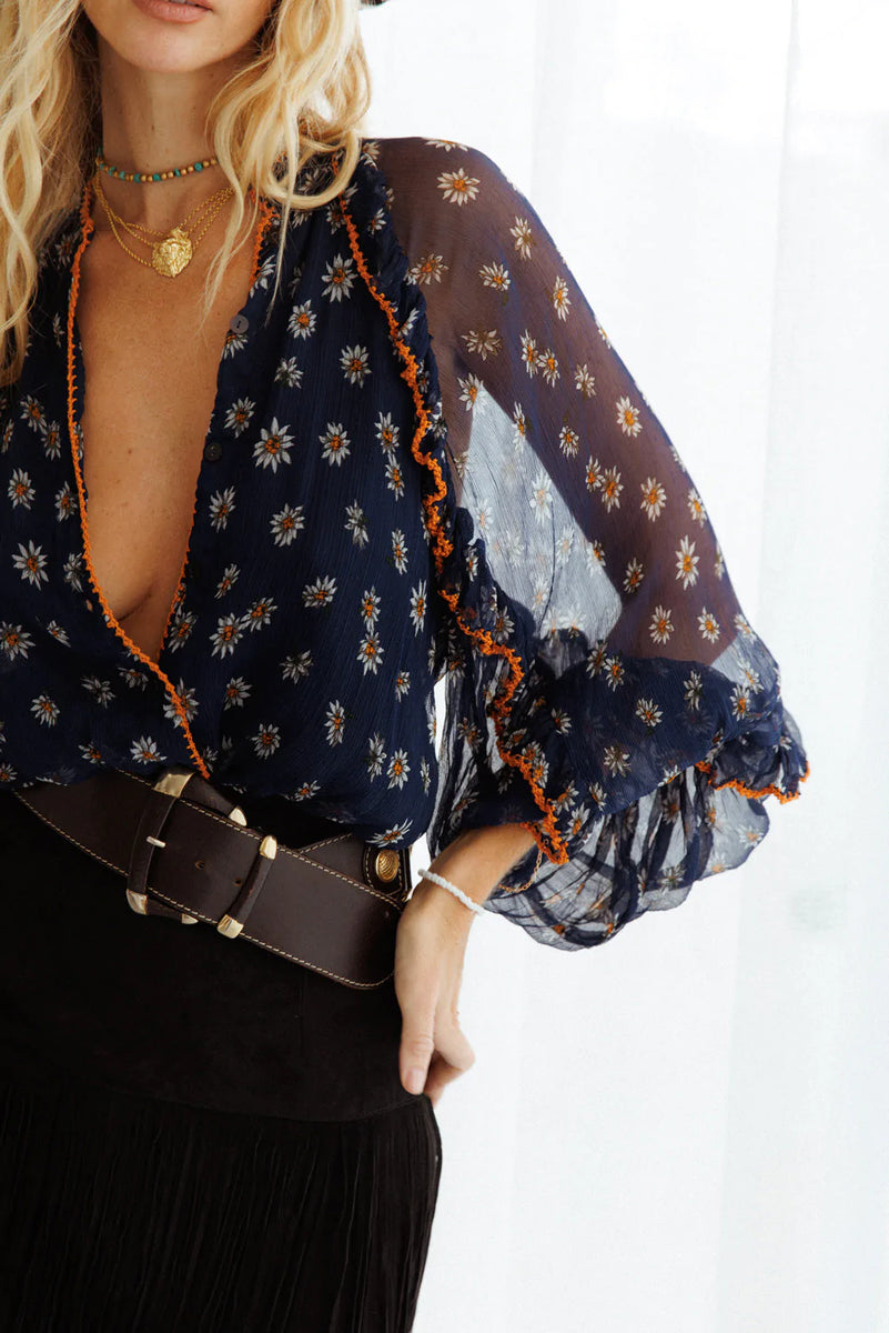 A New Day For Love Silk Blouse - Daisy - Chasing Unicorns