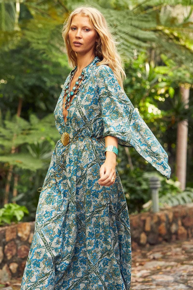Alabama Getaway Maxi Caftan Dress - Bohemian Floral - Chasing Unicorns