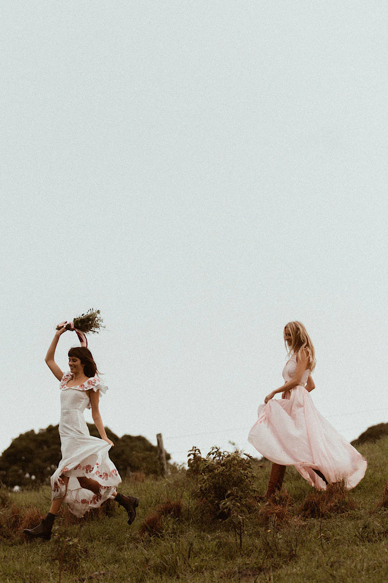 All My Love Cotton Gauze + Lace Maxi Slip Dress - pink - Chasing Unicorns