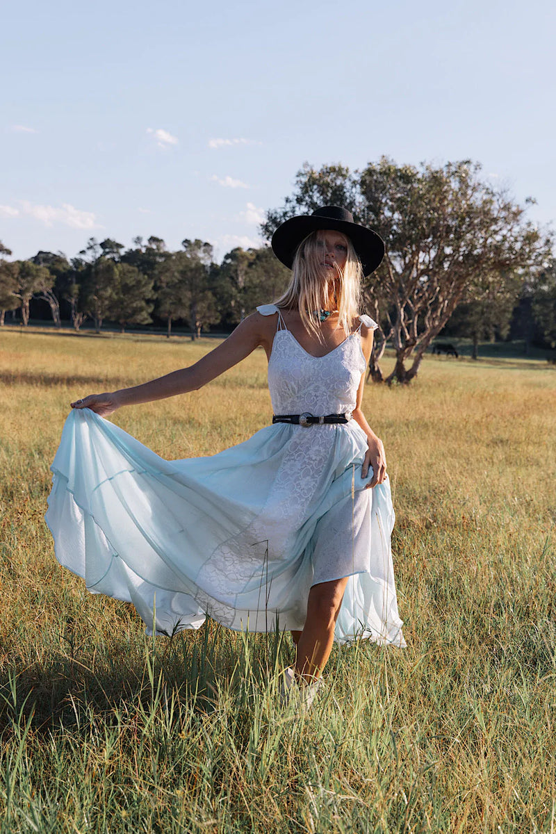 All My Love Cotton Gauze + Lace Maxi Slip Dress - sky blue - Chasing Unicorns