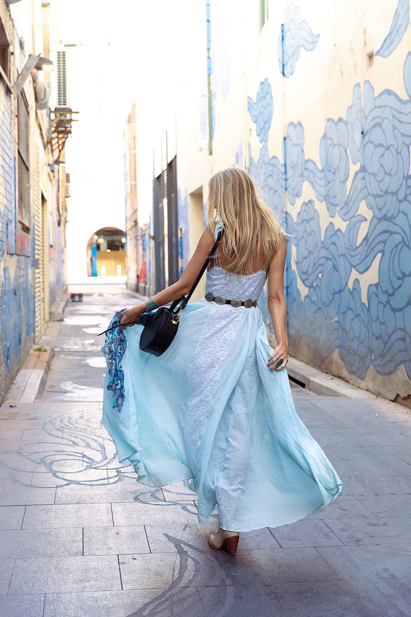 All My Love Cotton Gauze + Lace Maxi Slip Dress - sky blue - Chasing Unicorns