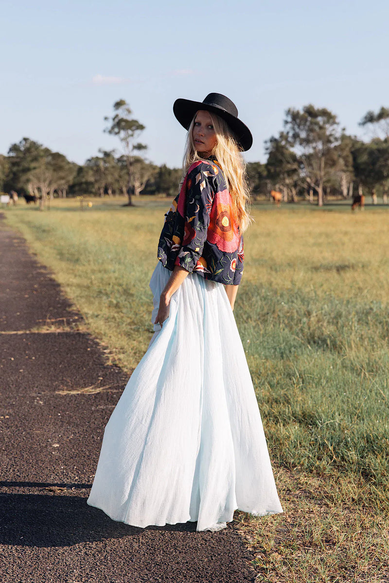 All My Love Cotton Gauze + Lace Maxi Slip Dress - sky blue - Chasing Unicorns