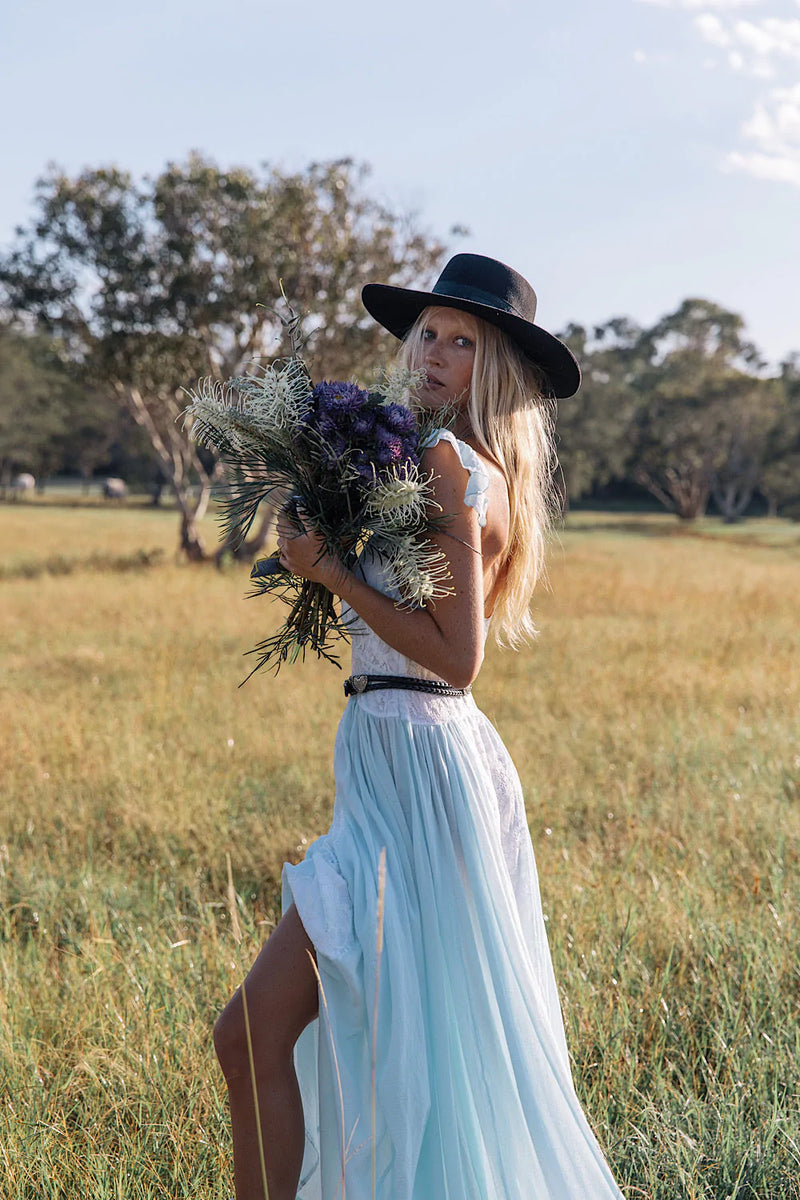 All My Love Cotton Gauze + Lace Maxi Slip Dress - sky blue - Chasing Unicorns