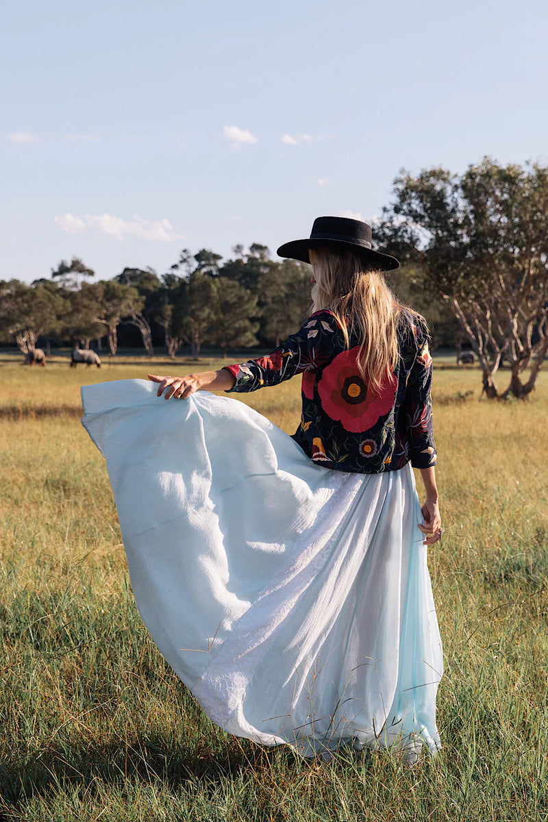 All My Love Cotton Gauze + Lace Maxi Slip Dress - sky blue - Chasing Unicorns