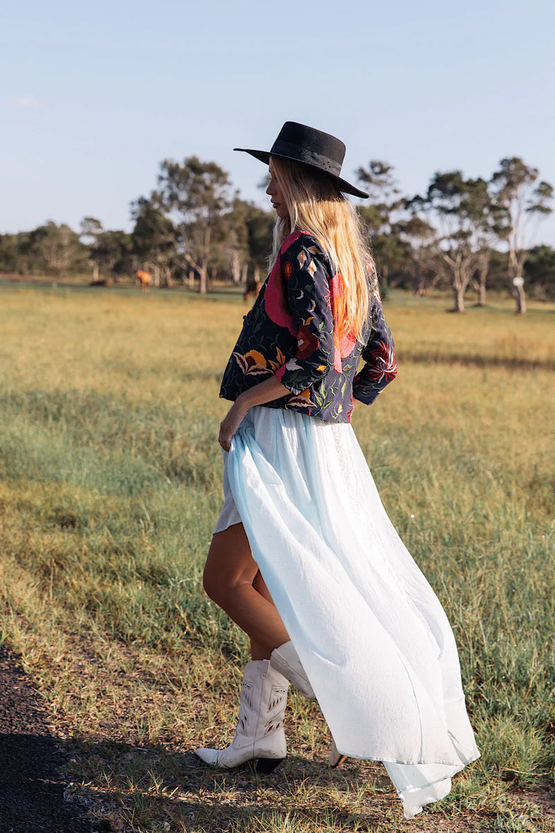 All My Love Cotton Gauze + Lace Maxi Slip Dress - sky blue - Chasing Unicorns