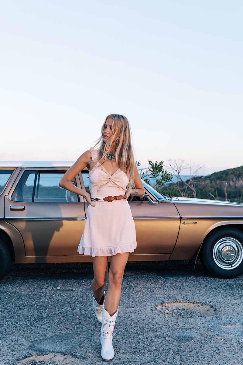 Angel Silk Crepe Slip Mini Dress - Chasing Unicorns