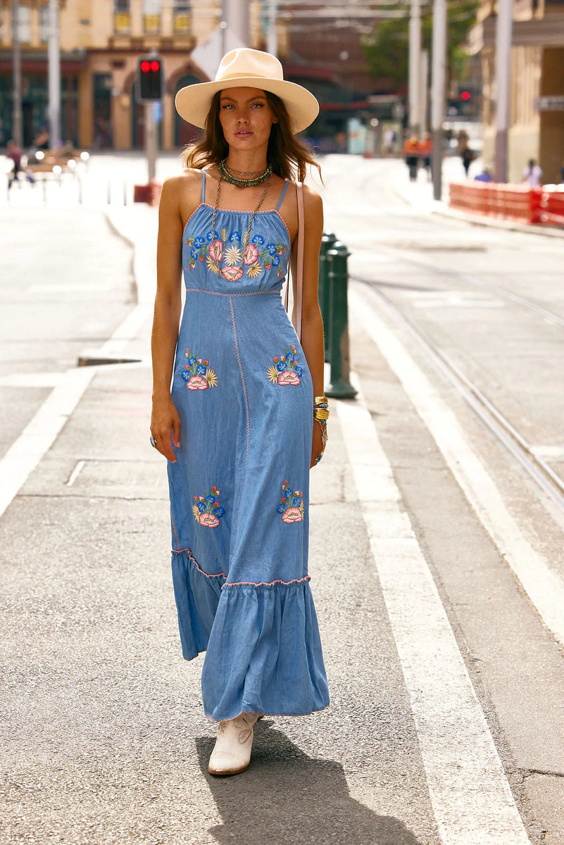 Bad Moon Rising Sundress - Folk Floral - Chasing Unicorns