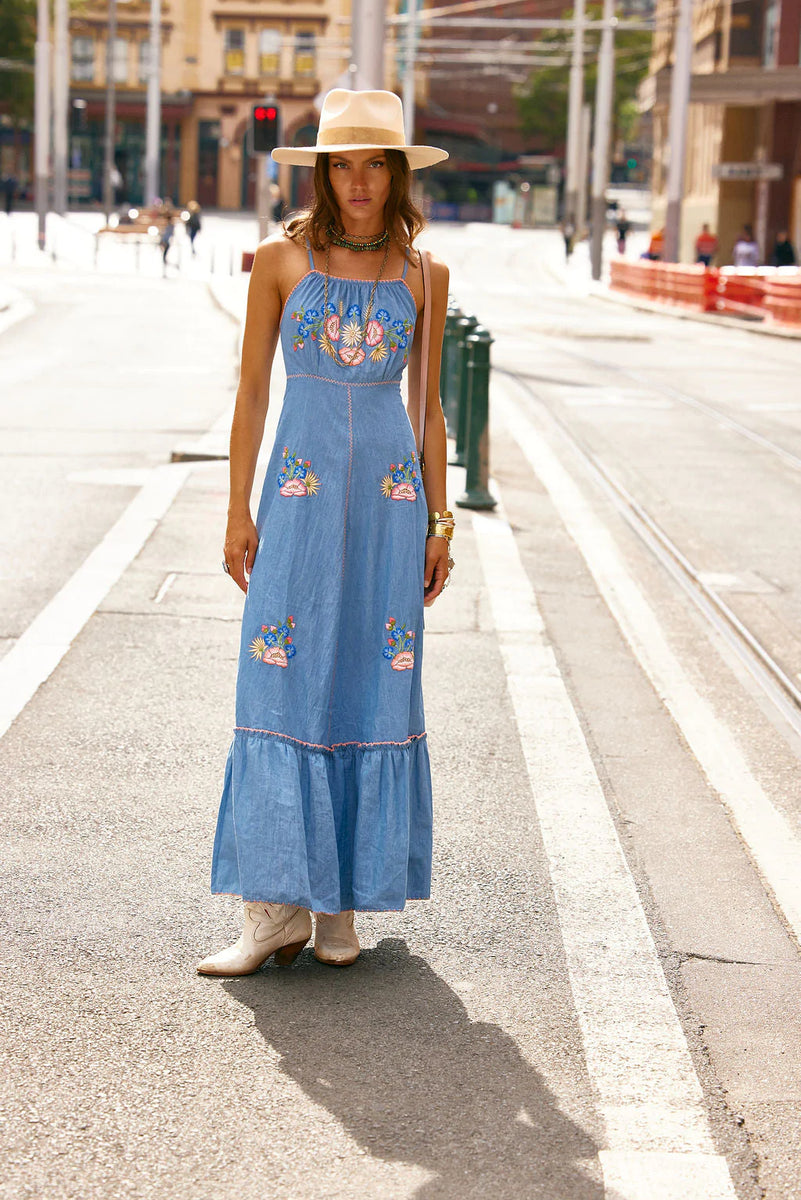 Bad Moon Rising Sundress - Folk Floral - Chasing Unicorns