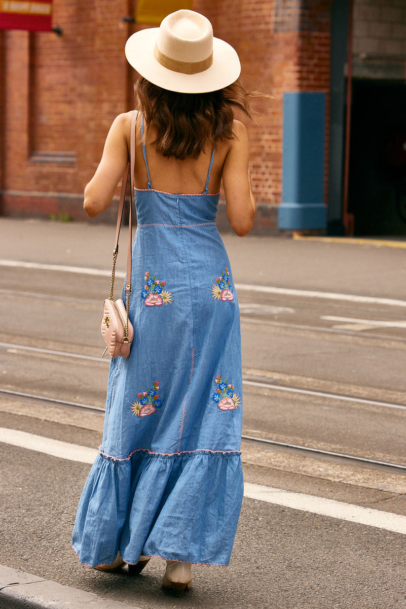 Bad Moon Rising Sundress - Folk Floral - Chasing Unicorns