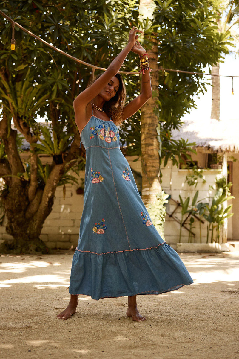 Bad Moon Rising Sundress - Folk Floral - Chasing Unicorns