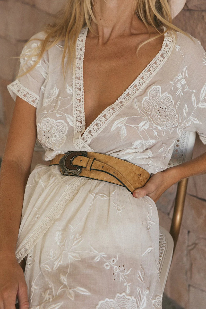 Because The Night Fully Embroidered Midi Dress - Chasing Unicorns