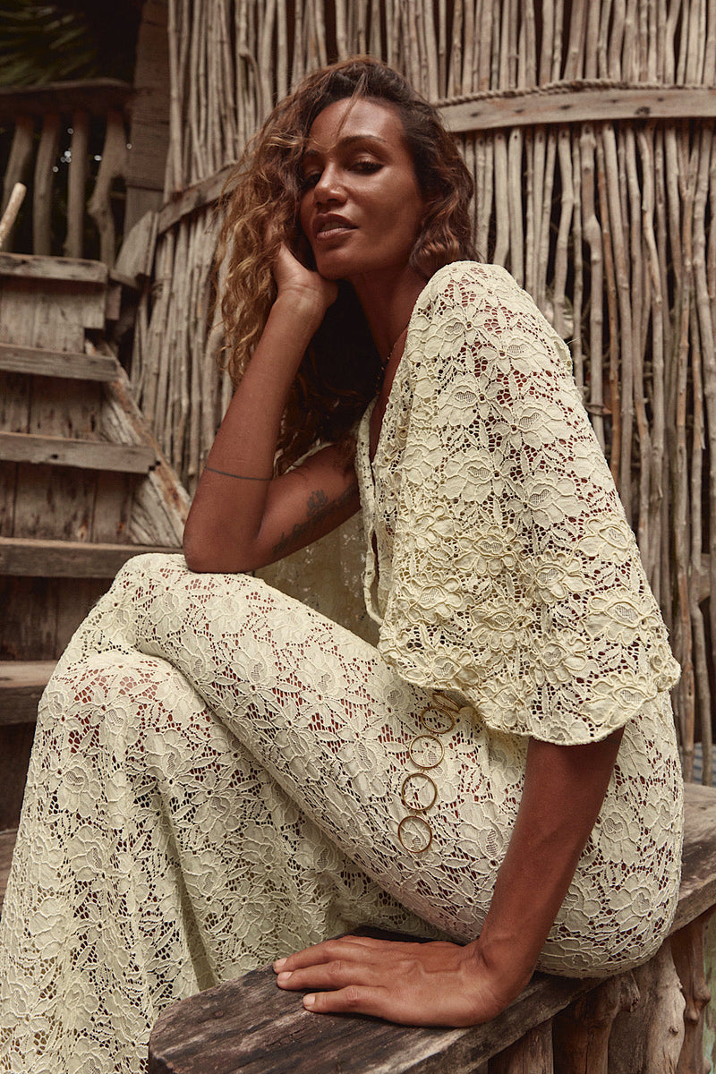 Blue Moon Lace + Cord Embroidered Maxi Dress - Chasing Unicorns