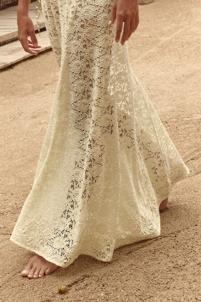 Blue Moon Lace + Cord Embroidered Maxi Dress - Chasing Unicorns