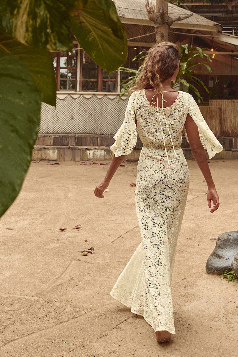 Blue Moon Lace + Cord Embroidered Maxi Dress - Chasing Unicorns