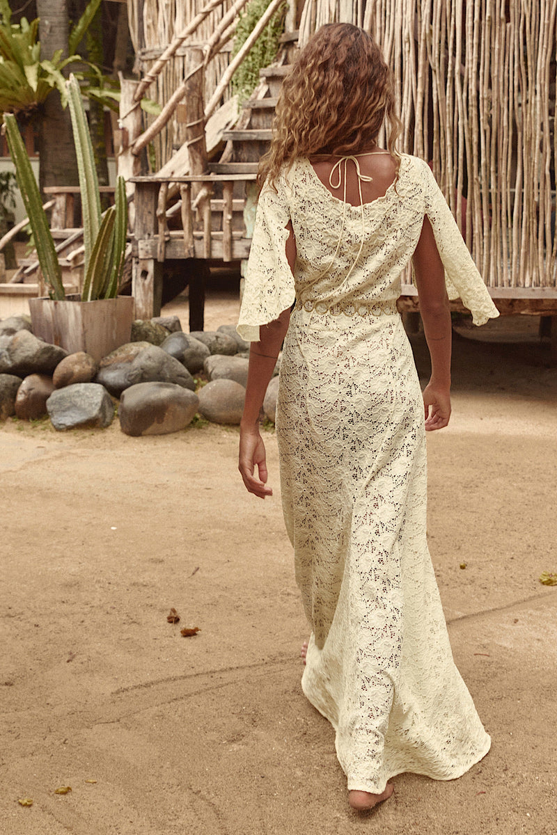 Blue Moon Lace + Cord Embroidered Maxi Dress - Chasing Unicorns