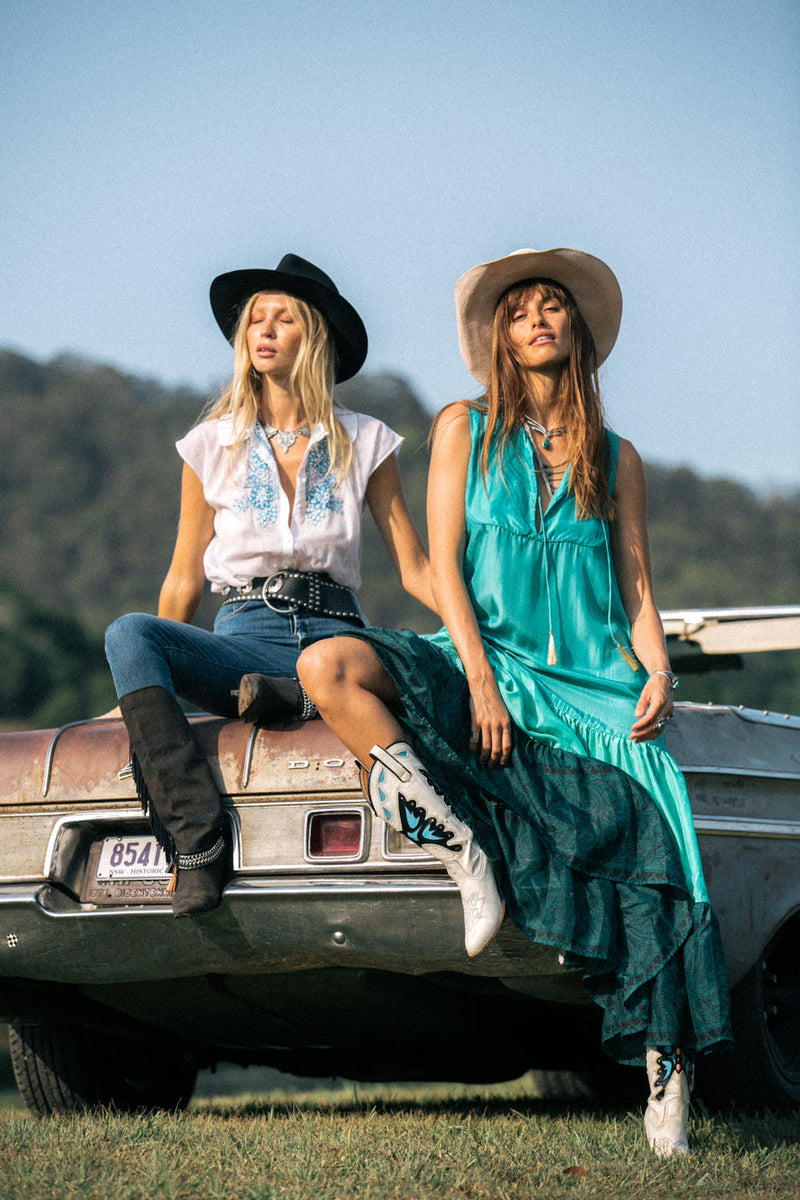 Bonita Blouse - Aqua - Chasing Unicorns