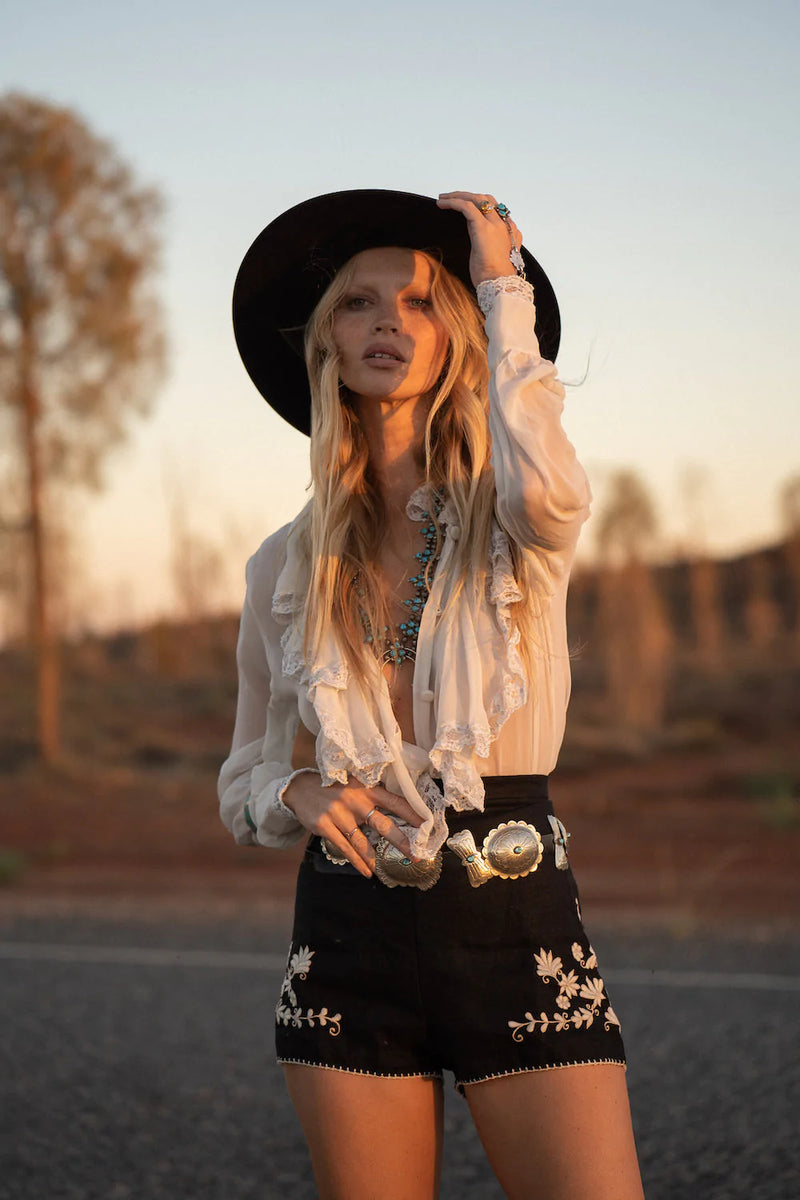 Busy Being Fabulous Silk, Lace + Beaded Blouse - Chasing Unicorns