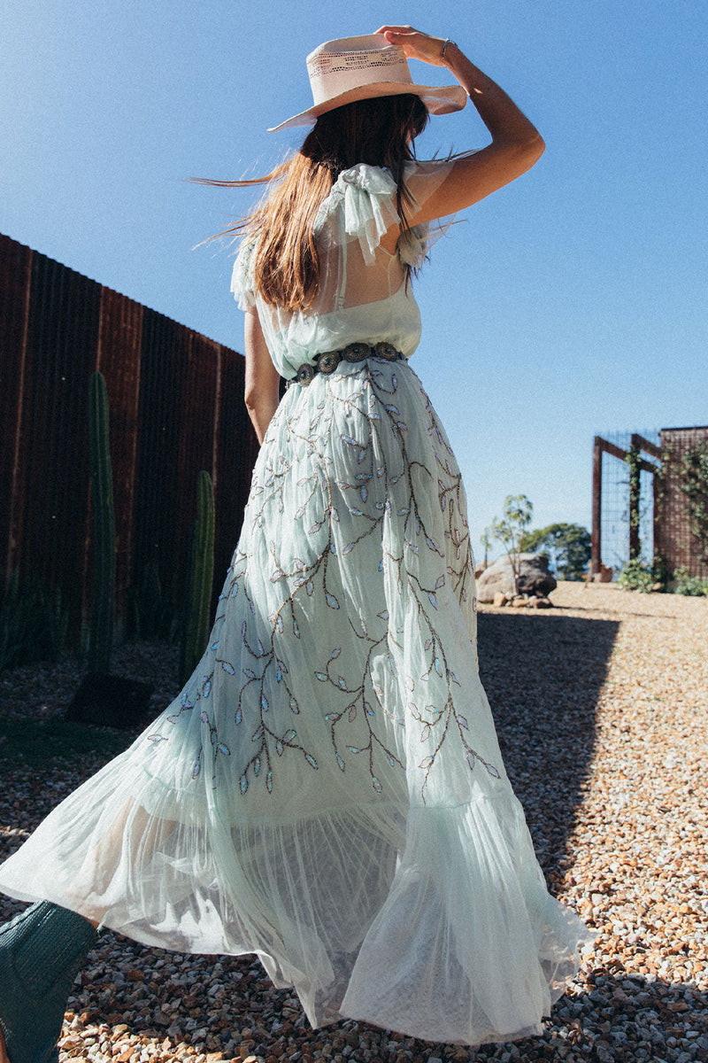 Cajun Moon Tulle + Beaded Maxi Dress - Chasing Unicorns