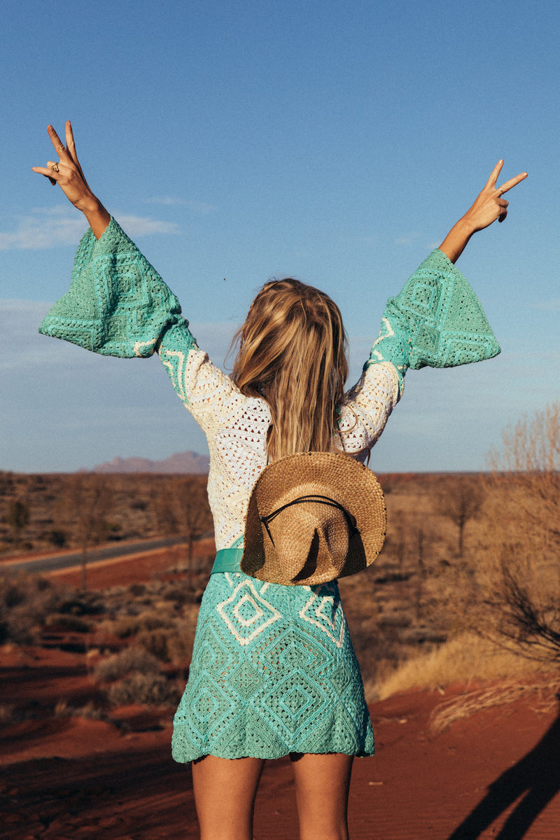 California Crochet Mini Dress - Chasing Unicorns