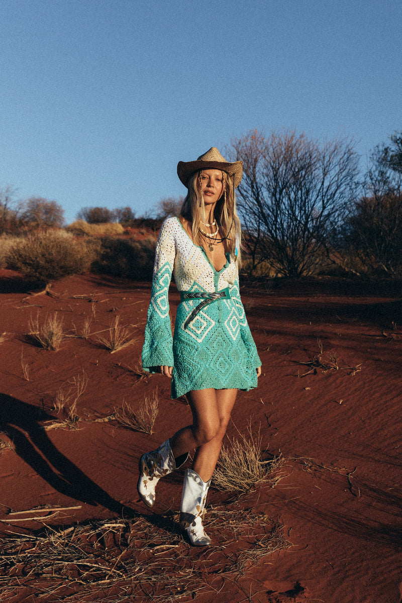 California Crochet Mini Dress - Chasing Unicorns