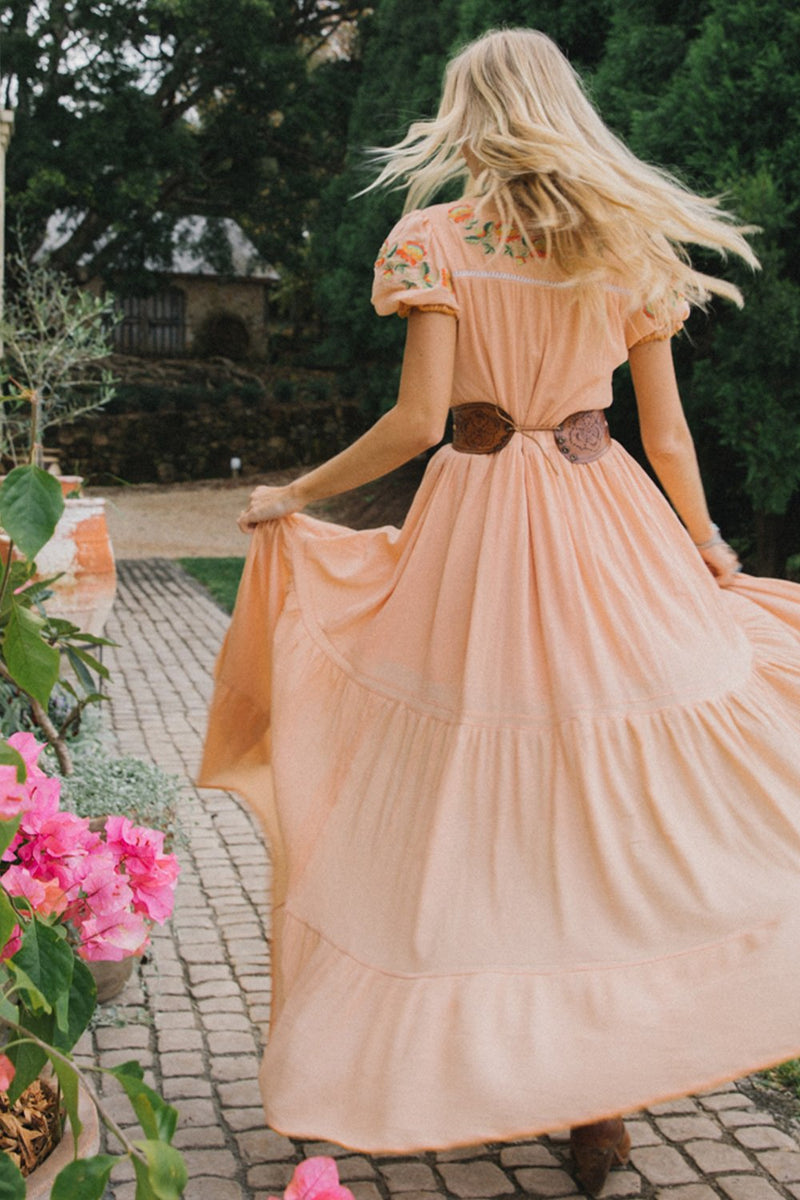 Call Me The Breeze Embroidered Maxi Dress - Chasing Unicorns