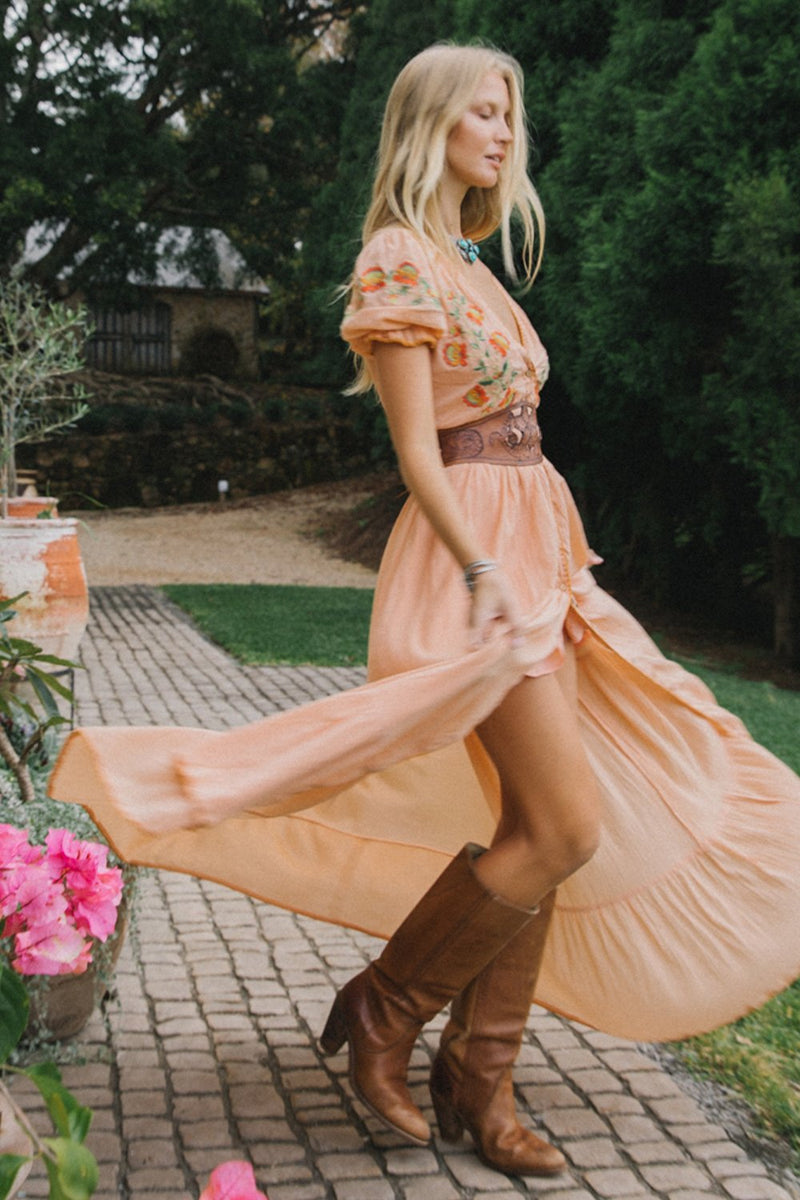 Call Me The Breeze Embroidered Maxi Dress - Chasing Unicorns
