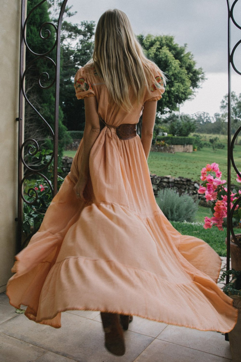Call Me The Breeze Embroidered Maxi Dress - Chasing Unicorns