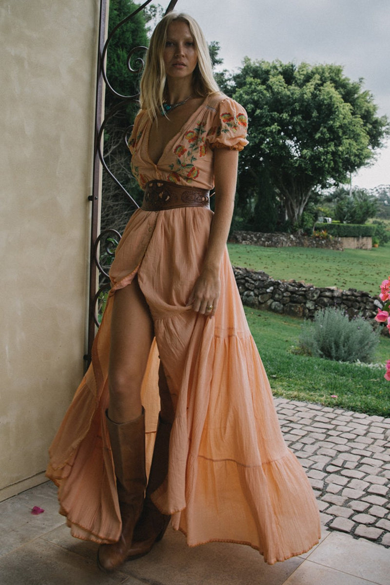 Call Me The Breeze Embroidered Maxi Dress - Chasing Unicorns