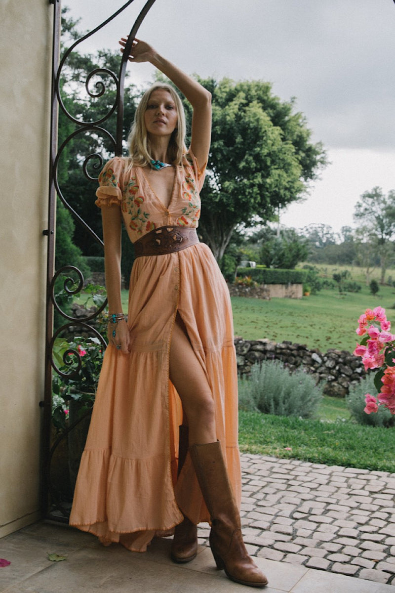 Call Me The Breeze Embroidered Maxi Dress - Chasing Unicorns