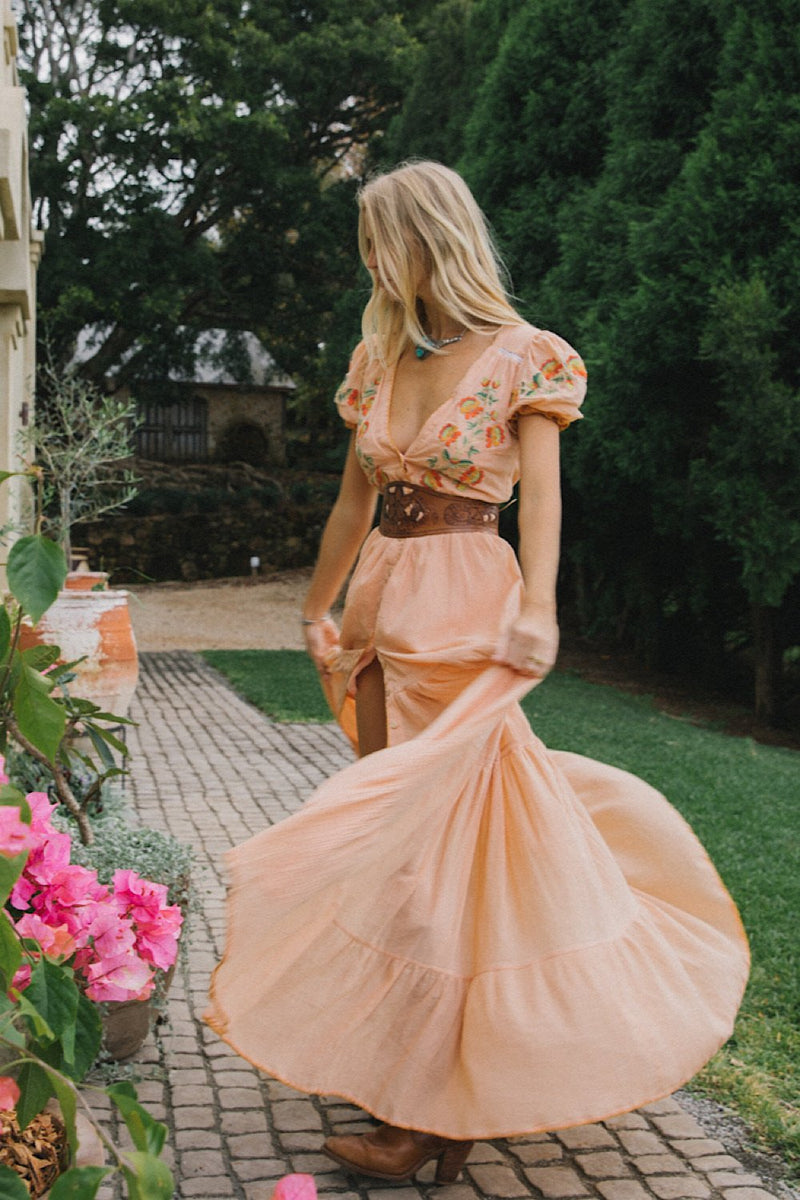 Call Me The Breeze Embroidered Maxi Dress - Chasing Unicorns
