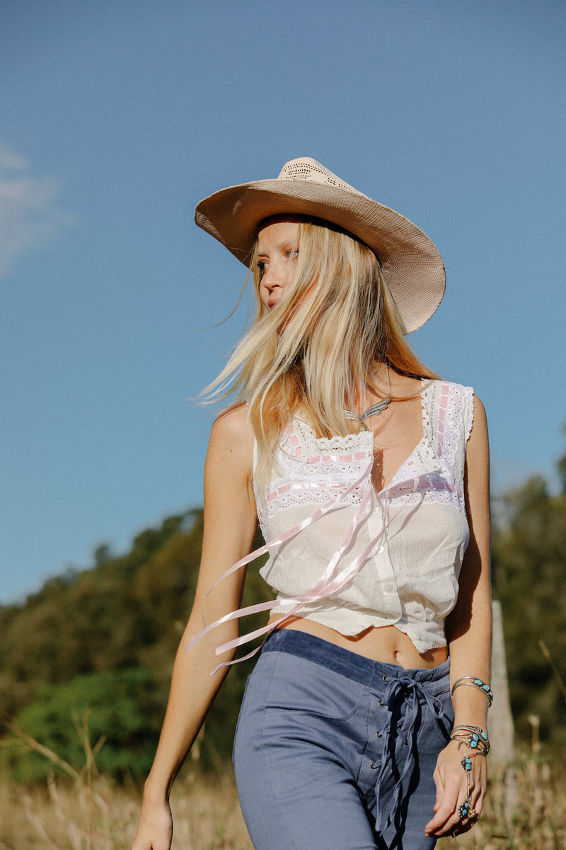 Cotton Fields Eyelet Camisole - Chasing Unicorns