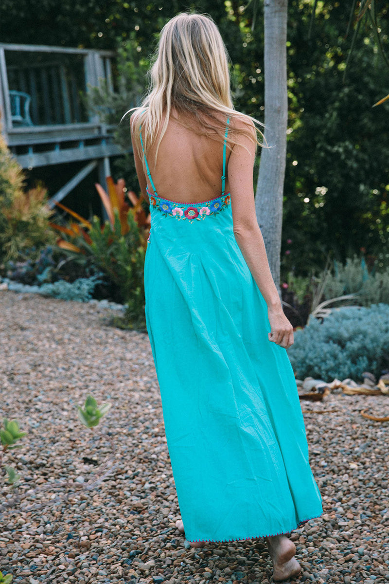 Flor D’ Luna Sundress - Turquoise - Chasing Unicorns