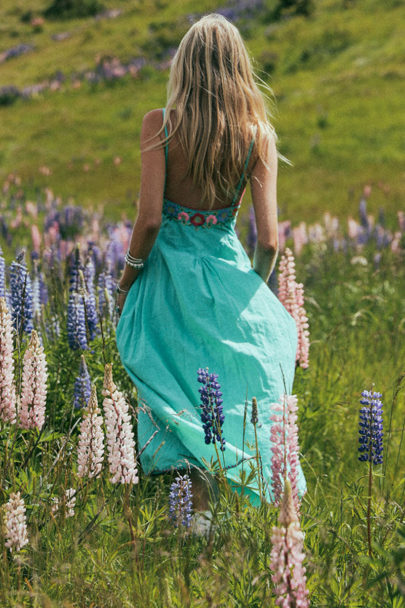 Flor D’ Luna Sundress - Turquoise - Chasing Unicorns