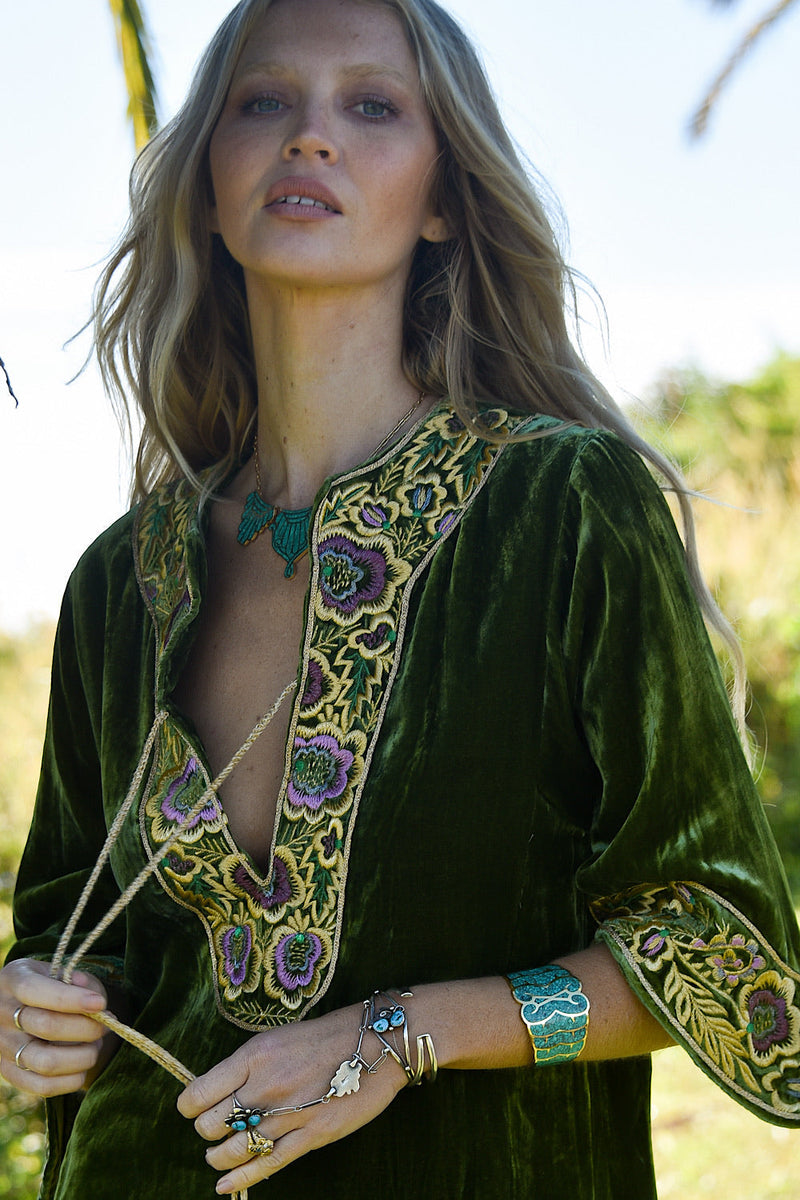 Gold And Turquoise Inlay Cuff - Chasing Unicorns