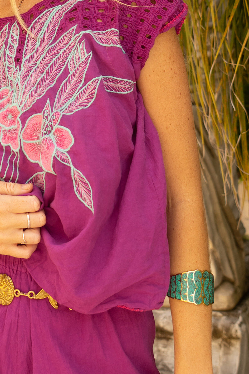 Gold And Turquoise Inlay Cuff - Chasing Unicorns