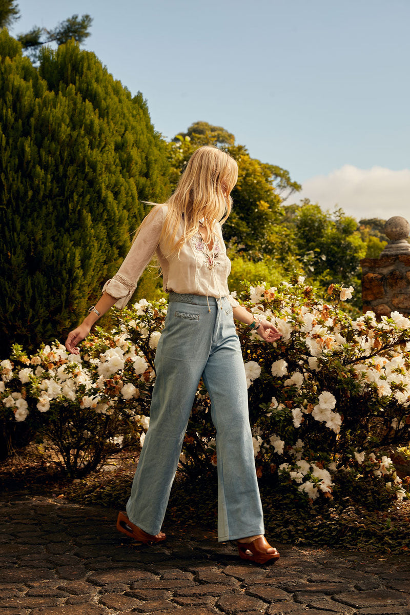 Helplessly Hoping Silk/Cotton Tunic Blouse - Chasing Unicorns