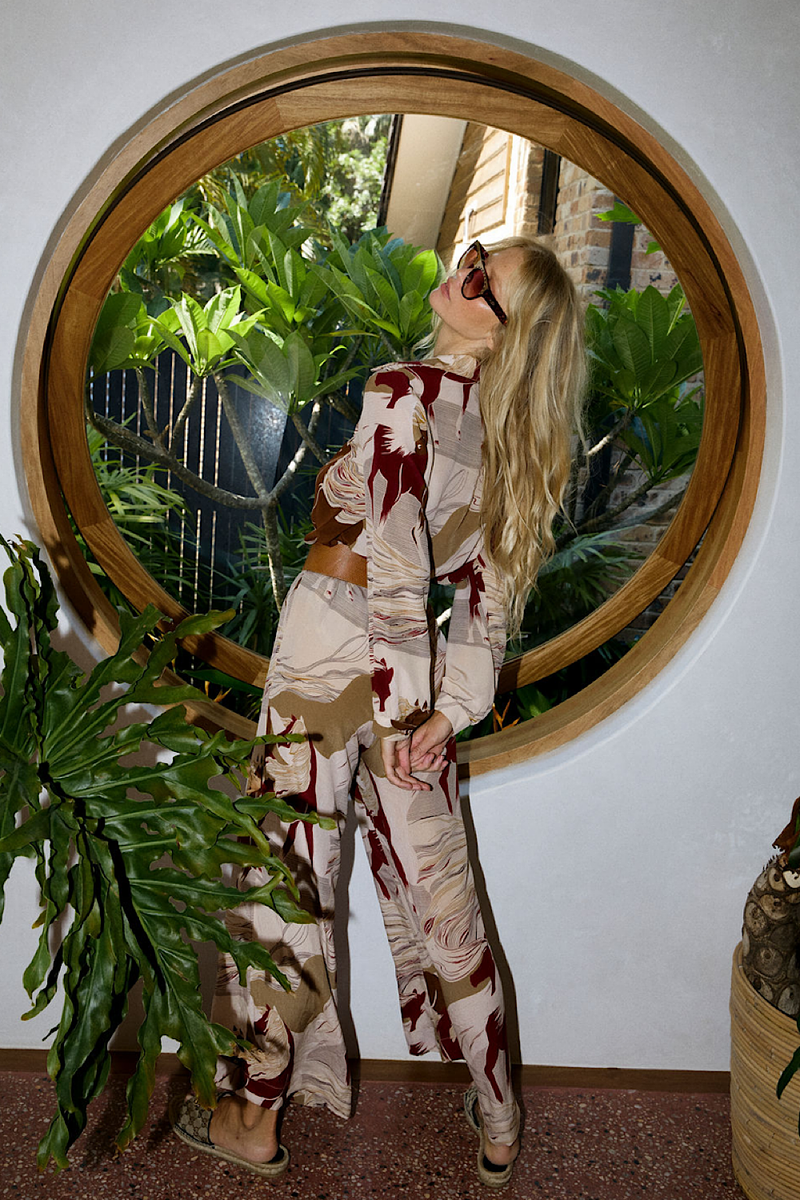 Horse In My Dreams Silk Crepe 70S Collar Blouse - Chasing Unicorns