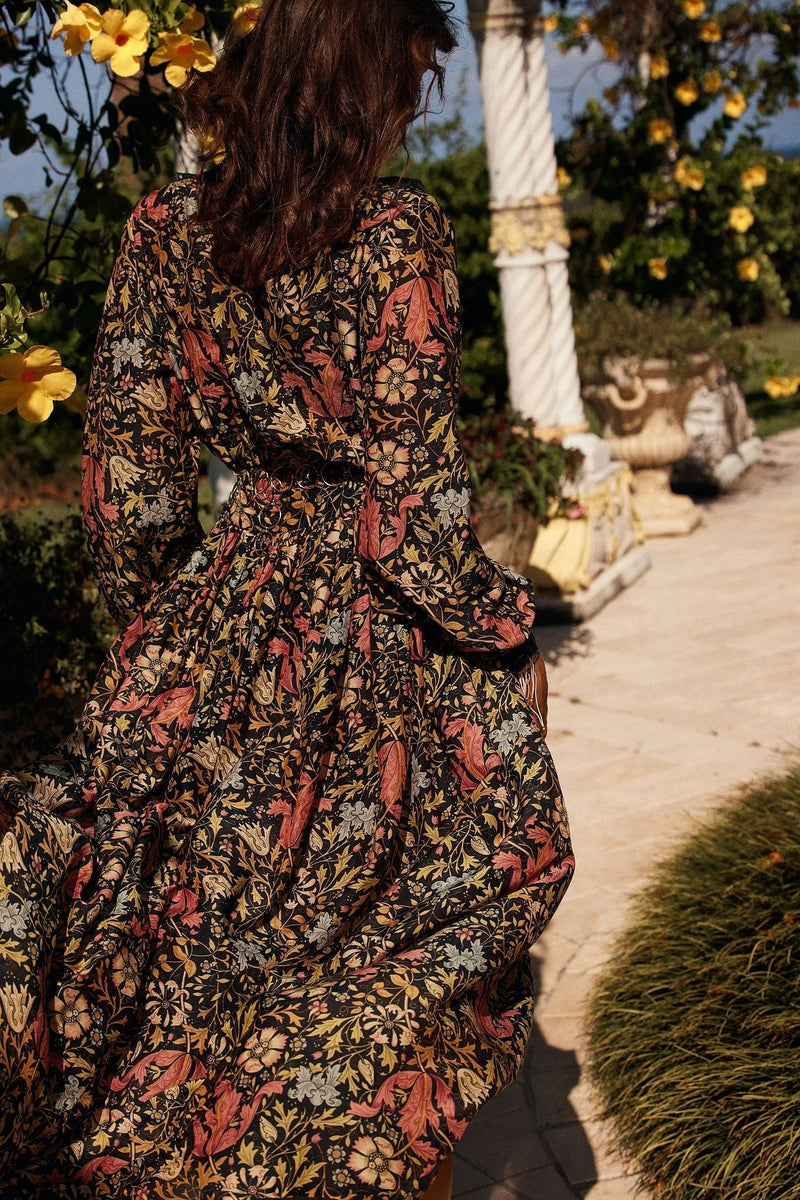 Izabella Duster Dress- Midnight Garden - Chasing Unicorns