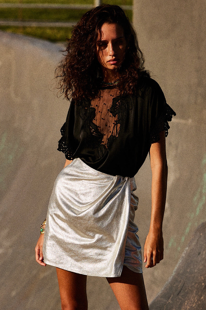 La Isla Bonita Leather Wrap Mini Skirt - Chasing Unicorns