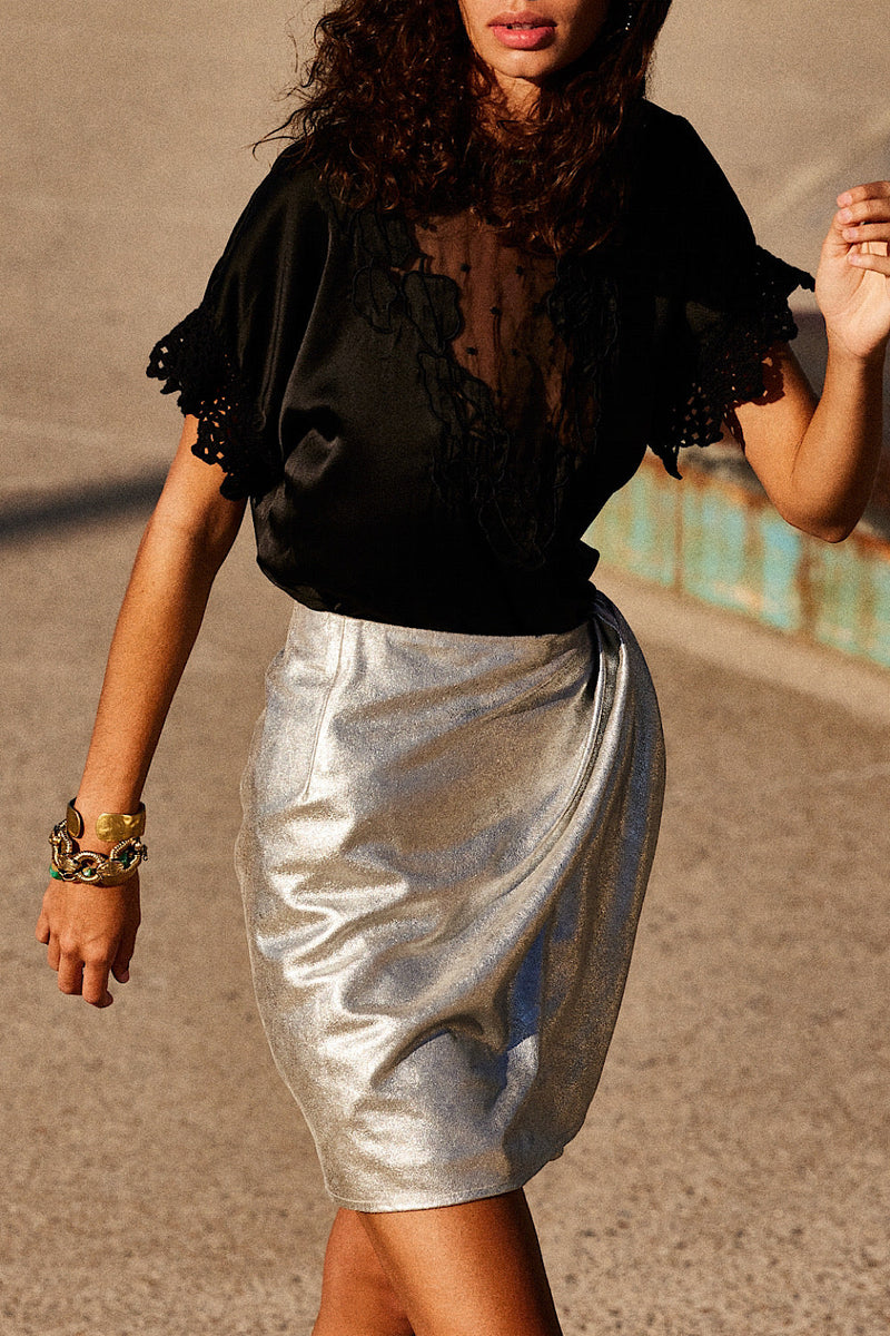 La Isla Bonita Leather Wrap Mini Skirt - Chasing Unicorns