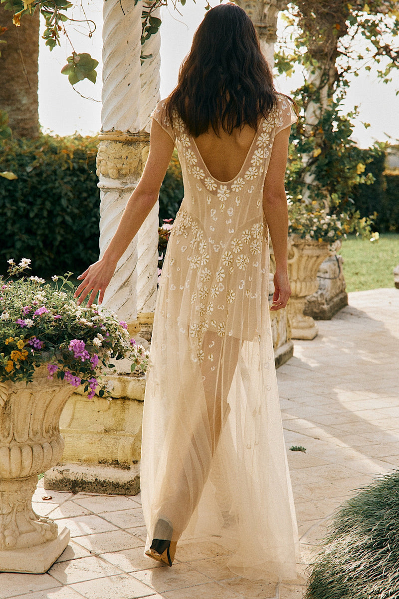 More Than This Tulle, Embroidered + Beaded Maxi Dress - Chasing Unicorns