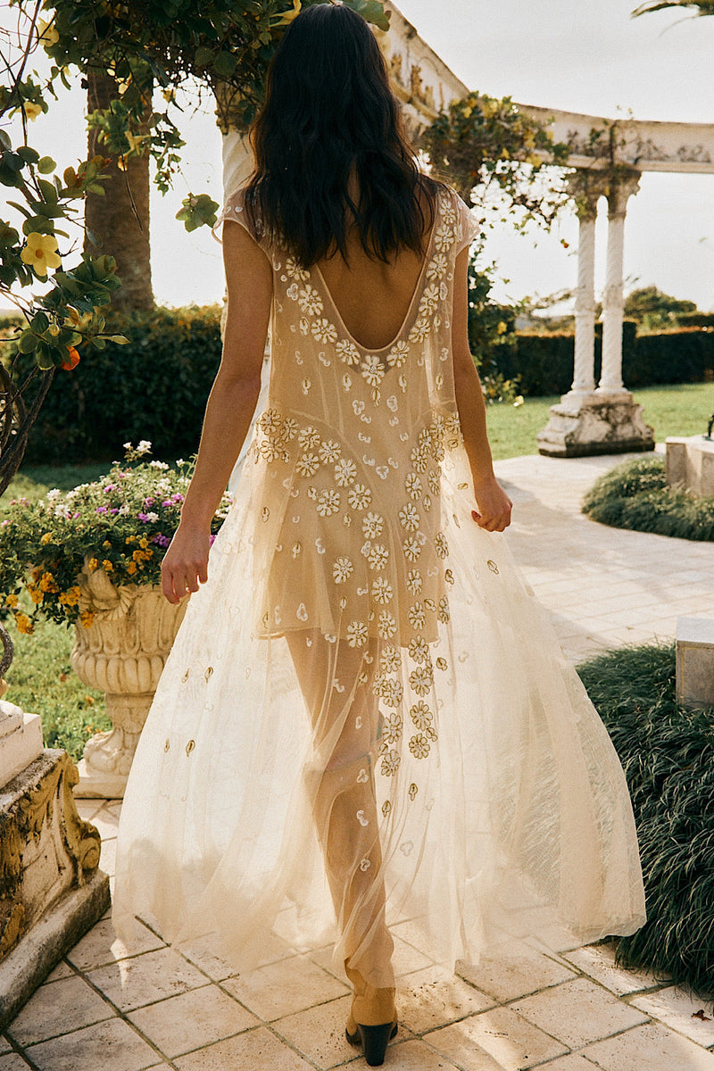 More Than This Tulle, Embroidered + Beaded Maxi Dress - Chasing Unicorns