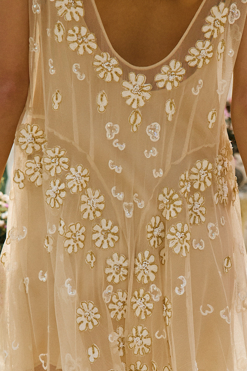 More Than This Tulle, Embroidered + Beaded Maxi Dress - Chasing Unicorns