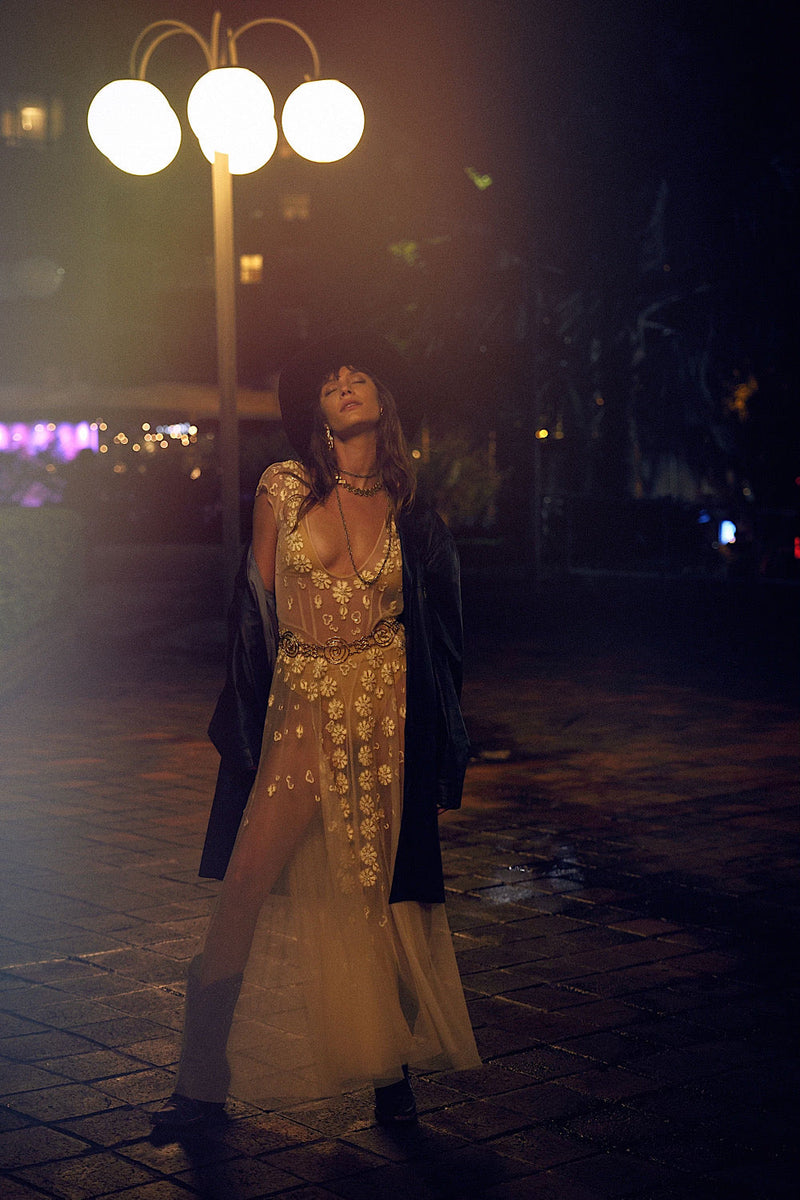 More Than This Tulle, Embroidered + Beaded Maxi Dress - Chasing Unicorns