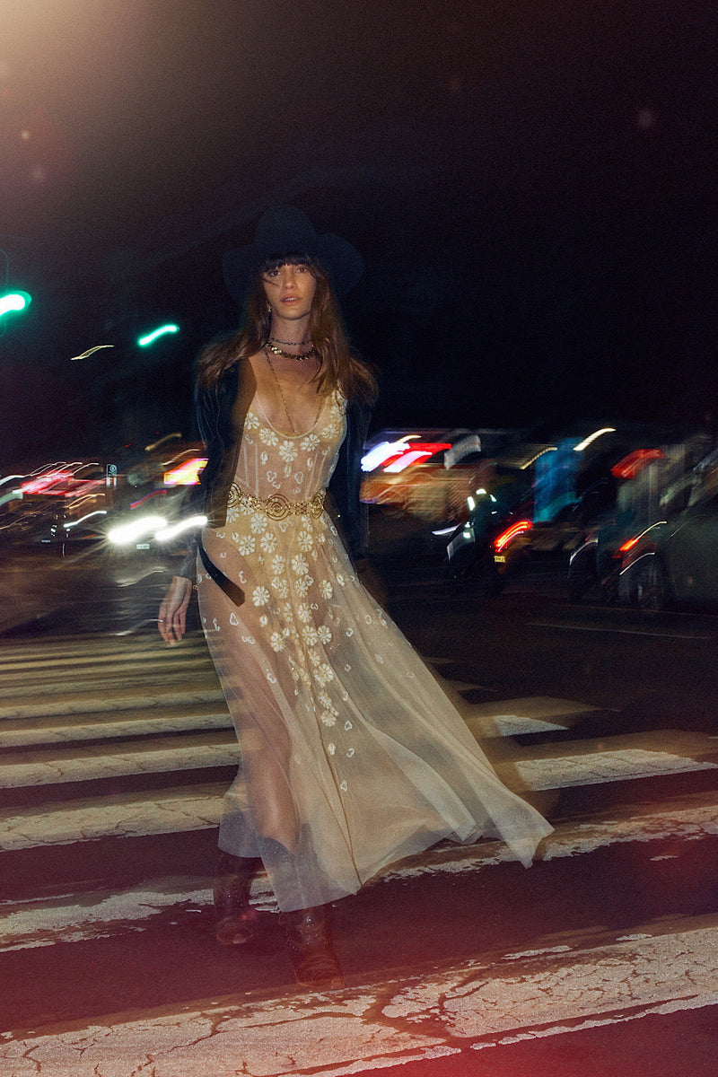 More Than This Tulle, Embroidered + Beaded Maxi Dress - Chasing Unicorns