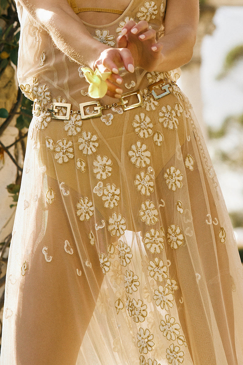 More Than This Tulle, Embroidered + Beaded Maxi Dress - Chasing Unicorns