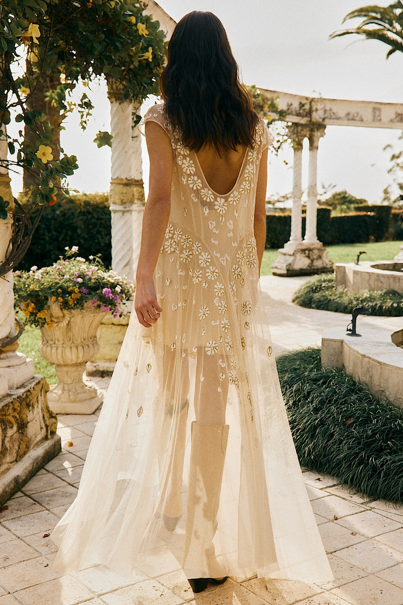 More Than This Tulle, Embroidered + Beaded Maxi Dress - Chasing Unicorns