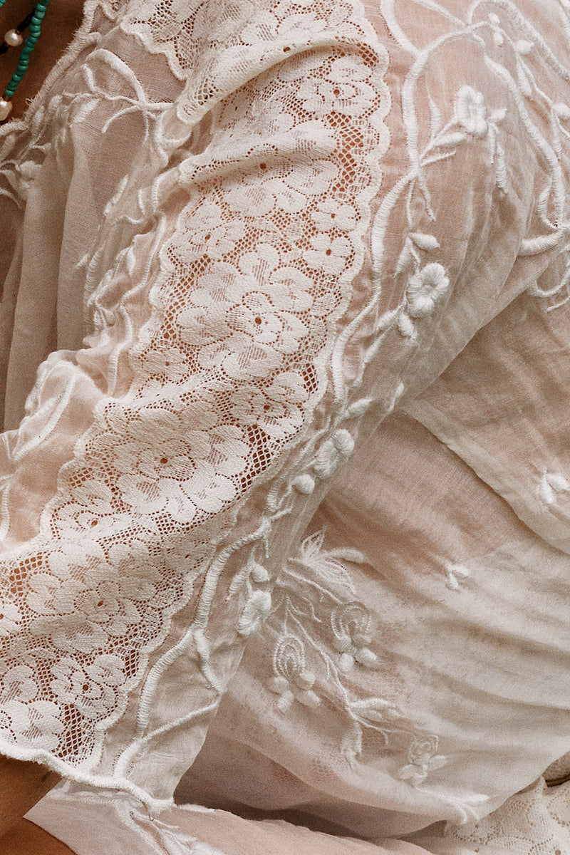 Natural Mystic Silk/Cotton Maxi Dress - Chasing Unicorns