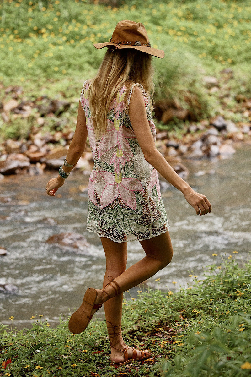 Paradise Cutwork Mini Dress - Chasing Unicorns